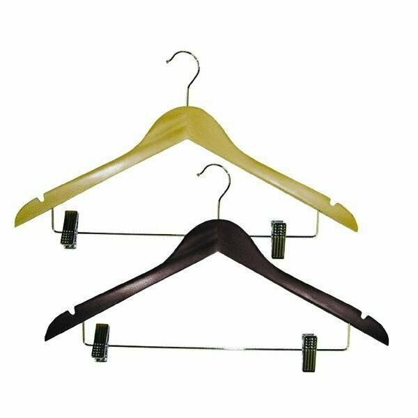 Homz Laundry/Seymour Homz Wood Suit Clothes Hanger With Clips 8657WN2.18